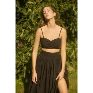 Santicler Daria Cropped Bralette Top in Black 0 XS